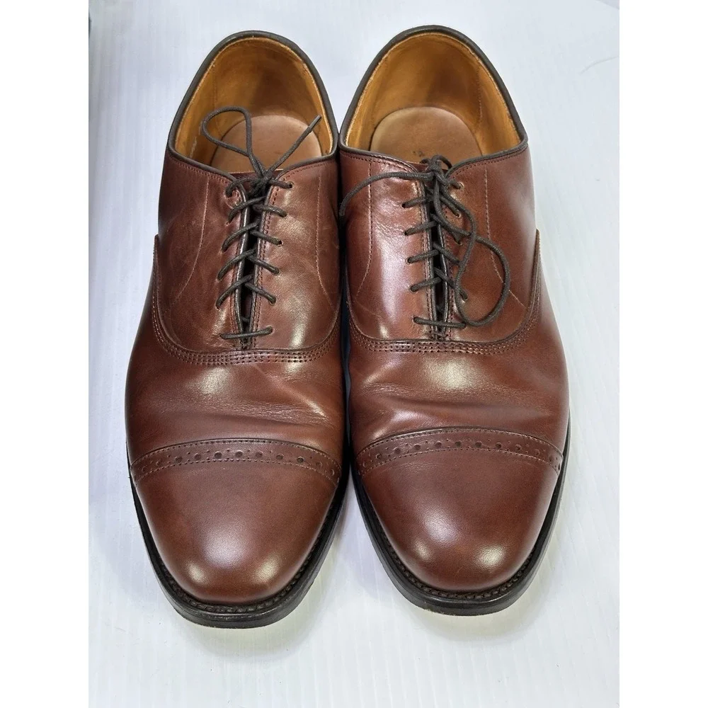Allen Edmonds Byron Mens Cap Toe Brogue Dress Shoes Brown Chili 2034 8.5 D‎